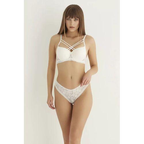 Ekru Destekli Çift Çapraz Dantelli Sütyen Takımı 4307