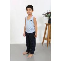 Erkek Çocuk Sıfır Kol Penye Pijama Takım Mavi