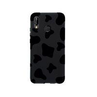 Huawei P20 Lite İnek Desenli Premium Silikonlu Siyah Telefon Kılıfı