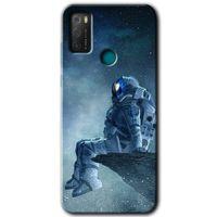 TCL 20E Kılıf HD Desen Baskılı Arka Kapak - Astronot Yalnızlığı