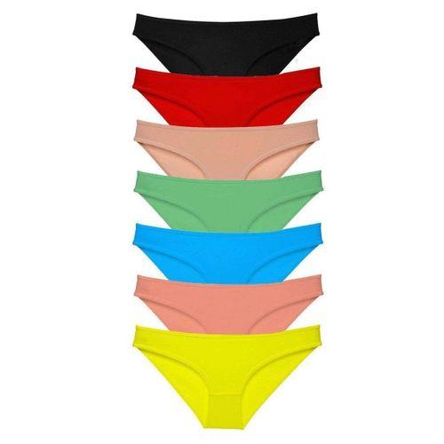7 Adet Süper Eko Set Likralı Kadın Slip Külot Çok Renkli
