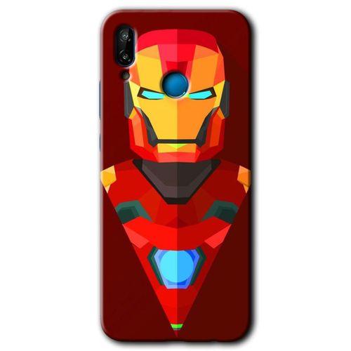 Huawei P20 Lite HD Baskılı Kılıf + 9D Tam Ekran Koruyucu - İron Man Çizim