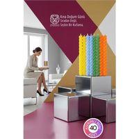 Lüks Burgu Mum Seti: 40’lı Renkli Butik Doğum Günü Kına ve Özel Gün Mumları 8 cm