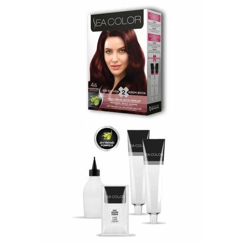 2 Tüp Krem Saç Boyası Seti Kestane Kızılı No:4.6