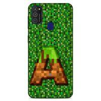 Lopard Samsung Galaxy M21 Uyumlu Kılıf PiXel (44) Tough Armor Kılıf A Harfi