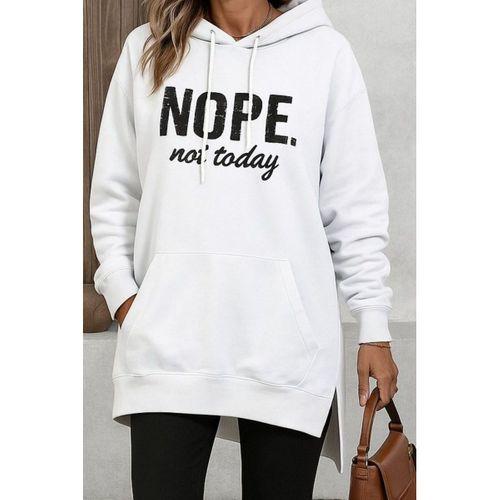 Kadın Uzun Kollu Kapşonlu Bağcıklı Viskon Iki Iplik Sweat