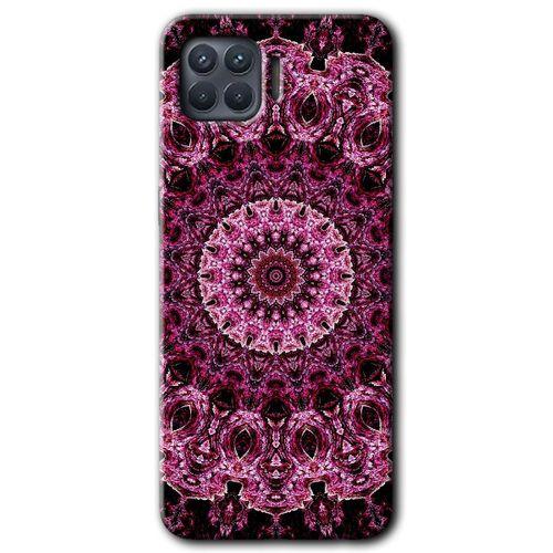 MRCİLETİSİM Oppo Reno 4 Lite Kılıf Kapak - Mandala Patterns Kaleidoscope +Hayalet Ekran Yandan Gözükmez