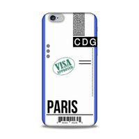 Apple iPhone 6 Kılıf Uçak Bileti Paris Arka Kapak Koruma Desenli Full Koruyucu