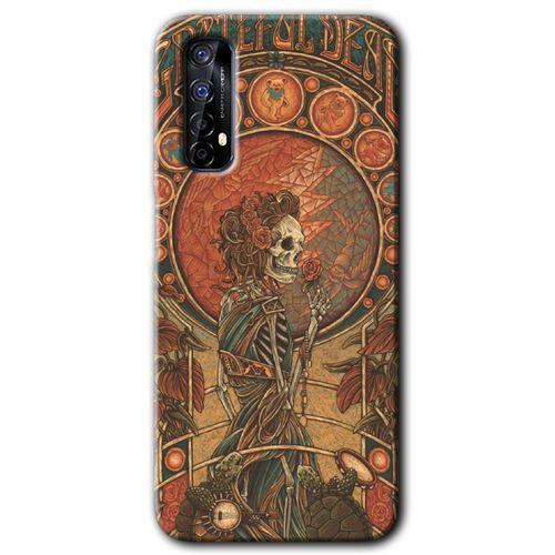 Realme 7 Kılıf HD Desen Baskılı Arka Kapak + Temperli Cam - İskelet Aşk