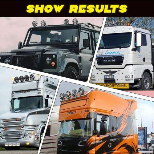 Offroad sis lambası 22 x 22 x 5.2cm yuvarlak beyaz-amber gündüz ledli adet  /  LASS374