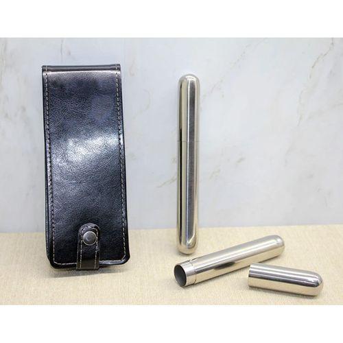 Deri Kılıflı İkili Paslanmaz Çelik Puro Tüpü