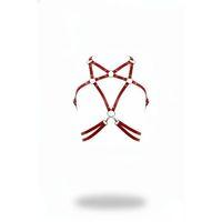 Kırmızı Kadın Kemer Deri Halka Detaylı Vücut Aksesuarı - Brf211