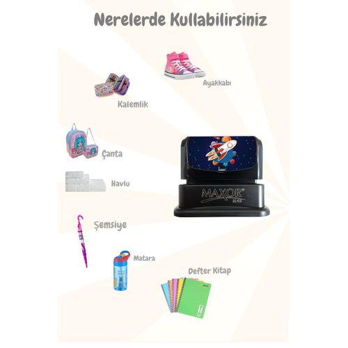Kıyafet Kaşesi Robot Temalı Öğrenci Kaşesi / Kıyafet Etiketi / Kumaş Kıyafet Kaşesi
