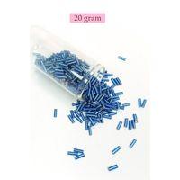Uzun Boru Kesme Boncuk Çap 2mm Uzunluk 10 mm - 20 Gram - Mavi - BNC242