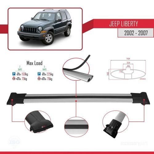 Jeep Liberty 2002-2007 Arası ile uyumlu FLY Model Ara Atkı Tavan Barı GRİ