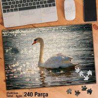 Asil Hobi Beyaz Kuğu -parlayan Deniz -göl -güneş Yapboz -ayak Destekli Çerçeveli 240 Parça Puzzle