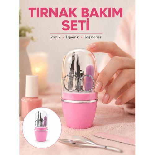 Tırnak Bakım Manikür Pedikür Seti 4 Parça Pembe Minimal Ve Dayanıklı Yeni Nesil