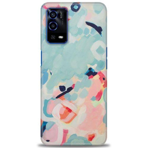 Oppo A55 Kılıf HD Baskılı Kılıf - Mavi + Tam Ekran Koruyucu