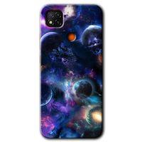 MRCİLETİSİM Xiaomi Redmi 9c Kılıf Kapak - Gezegen Karışımı +Hayalet Ekran Yandan Gözükmez