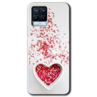 BeRa Aksesuar Realme 8 Pro Kılıf Baskılı Kapak - Kalpli Şekerleme +Tam Kaplayan Mat Seramik