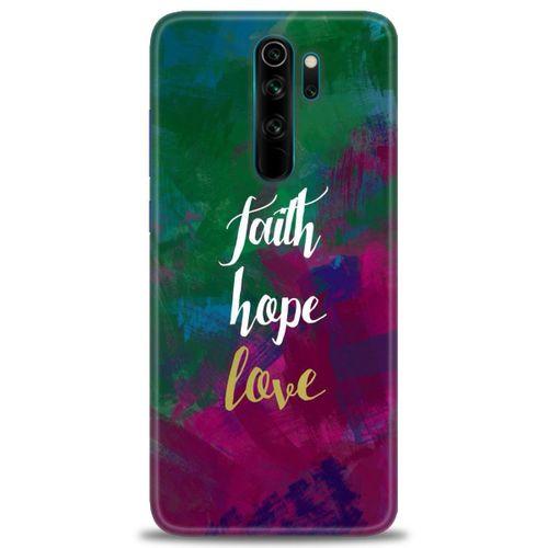 Xiaomi Redmi Note 8 Pro Kılıf HD Baskılı Kılıf - Faith Hope Love + Tam Ekran Koruyucu