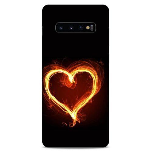 Lopard Samsung Galaxy S10 Plus Uyumlu Kılıf FireX (24) Darbe Emici Kılıf Ateşli Kalp