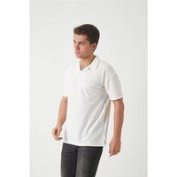 Havlu Kumaş Polo Yaka Erkek T-Shirt - Ekru