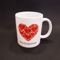 Kalpli Seni Seviyorum Baskılı Kupa Bardak