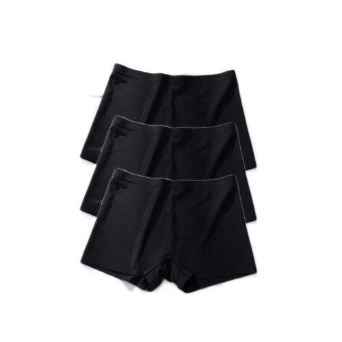 3 Adet Kadın Dikişsiz Görünmez İz Yapmaz Mini Şort Boxer Siyah