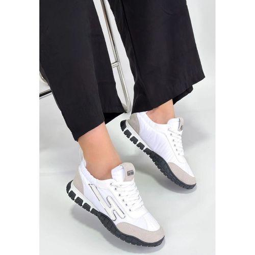 Huer Beyaz Nubuk Bağcıklı Spor Ayakkabı