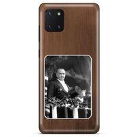 Huawei Y5P Kılıf Atatürk (35) Fit Design Kılıf Kahverengi Duvar