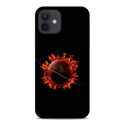 Lopard Apple iPhone 12 Uyumlu Kılıf FireX (47) Crystal Flex Kılıf Satürn Ateşi