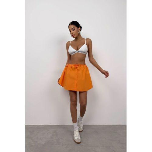 Beli Lastikli Düğmeli Mini Etek