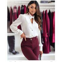 Kadın Dokuma Viskon Kumaş V Yaka Dekolte Ve Metal Düğme Detaylı Gömlek