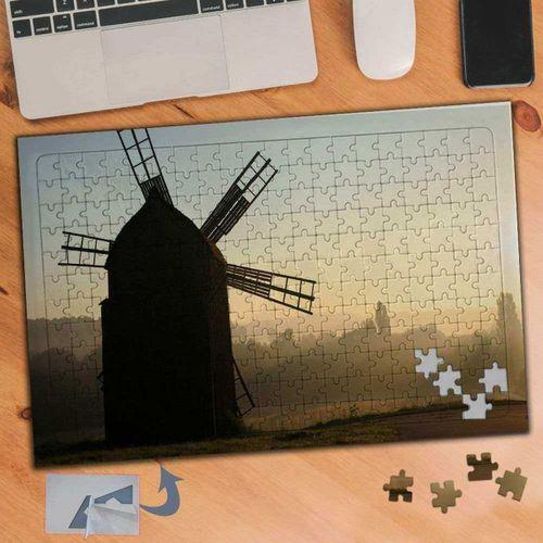 Sisli Hava Ve Değirmen Manzarası 240 Parça Puzzle Yapboz Tablo-322