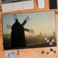 Sisli Hava Ve Değirmen Manzarası 240 Parça Puzzle Yapboz Tablo-322