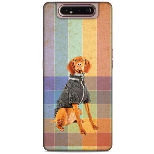 Samsung Galaxy A80 Kılıf Köpek Kıyafetleri (36) Glitter Kılıf Alman Pointer