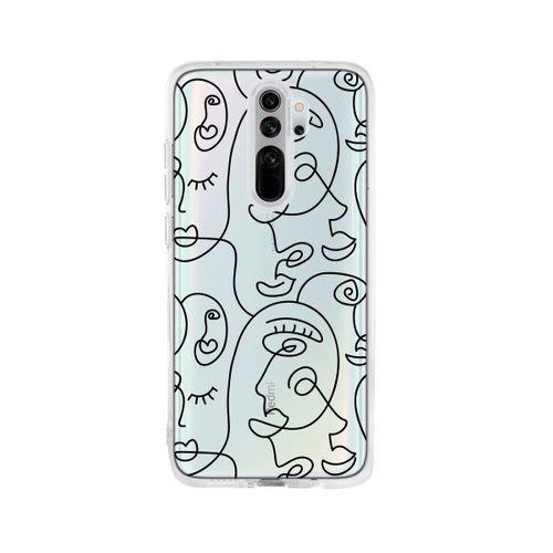 Redmi Note 8 Pro Face Art Desenli Premium Şeffaf Silikon Kılıf