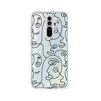 Redmi Note 8 Pro Face Art Desenli Premium Şeffaf Silikon Kılıf