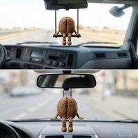 Salıncaklı Kahve Çekirdeği Figürlü Dikiz Aynası Süsü Araç İçi Dekoratif Asma Aksesuar