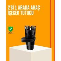 Oto Bardak Tutucu 360° Döner Çift Bölmeli Karbon Fiber Tasarım