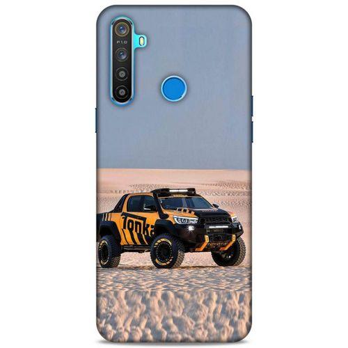 Lopard Oppo Realme 5i Uyumlu Kılıf PickUpX (44) Tough Armor Kılıf Turuncu Siyah