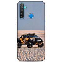 Lopard Oppo Realme 5i Uyumlu Kılıf PickUpX (44) Tough Armor Kılıf Turuncu Siyah