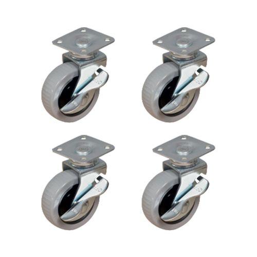 Furç Tablalı Bilyalı Teker (Frenli) - 20x50 - Gri HKS177 - 4 Adet