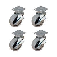 Furç Tablalı Bilyalı Teker (Frenli) - 20x50 - Gri HKS177 - 4 Adet