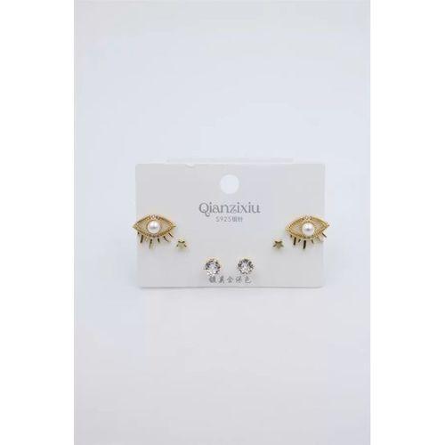 Çoklu Set Küpe - Altın