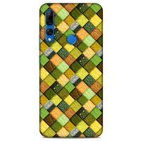 Huawei Y9 Prime 2019 Kılıf Patchwork (49) Ultra Silikon Kılıf Sarı Yeşil
