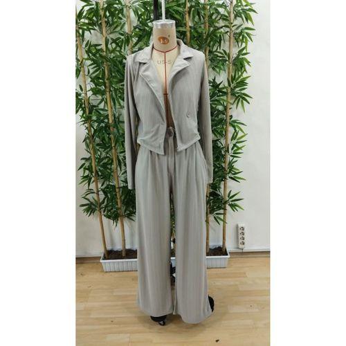 Pilelistore Kadın çizgili Pantolon Ceket Takım