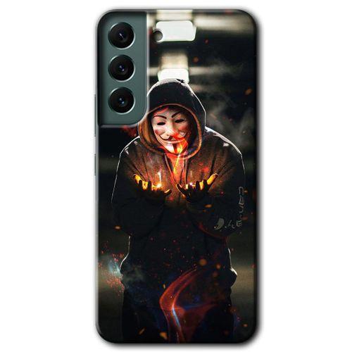 Samsung Galaxy S22 Plus HD Baskılı Kılıf + 9D Tam Ekran Koruyucu - V for Fire