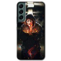 Samsung Galaxy S22 Plus HD Baskılı Kılıf + 9D Tam Ekran Koruyucu - V for Fire
